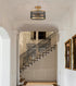 Brass Flush Mount Ceiling Light  Drum Metal Shade  | Claxy